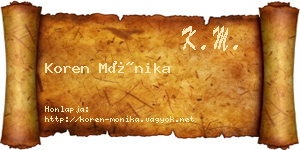 Koren Mónika névjegykártya